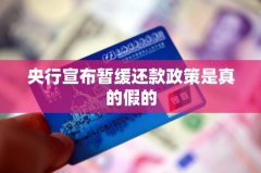 央行宣布暂缓还款政策是真的假的
